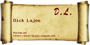 Dick Lajos névjegykártya